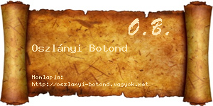 Oszlányi Botond névjegykártya